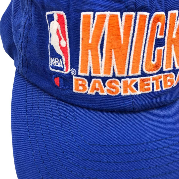 Champion NBA New York Knicks Baseball Cap, 6-Panel Cap, One Size Fits All polyester blue type Vintage Second Hand