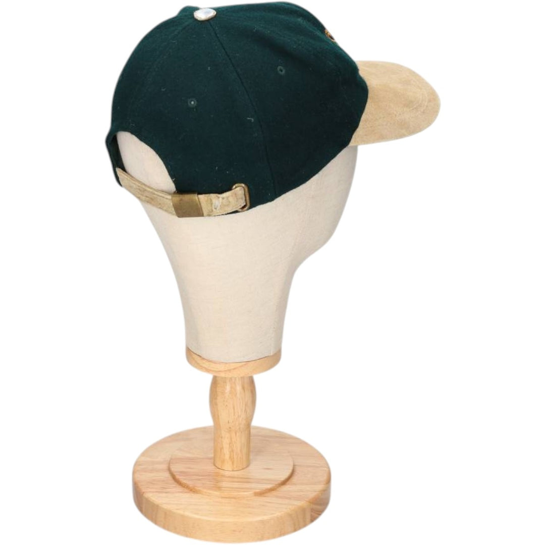 SARANAC ADIRONDACK AMBER Leather Brim Baseball Cap, 6-Panel Cap, One Size Fits All unclear green type Vintage Second Hand