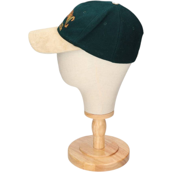 SARANAC ADIRONDACK AMBER Leather Brim Baseball Cap, 6-Panel Cap, One Size Fits All unclear green type Vintage Second Hand