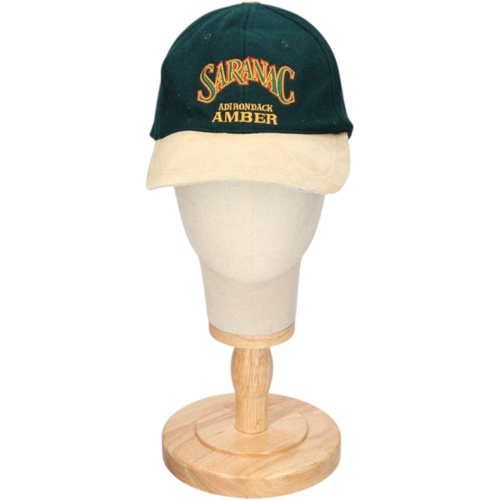 SARANAC ADIRONDACK AMBER Leather Brim Baseball Cap, 6-Panel Cap, One Size Fits All unclear green type Vintage Second Hand