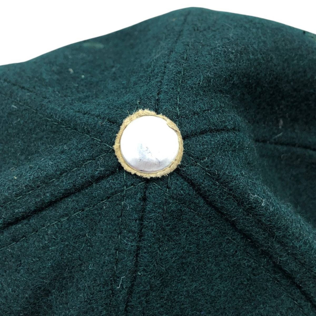 SARANAC ADIRONDACK AMBER Leather Brim Baseball Cap, 6-Panel Cap, One Size Fits All unclear green type Vintage Second Hand