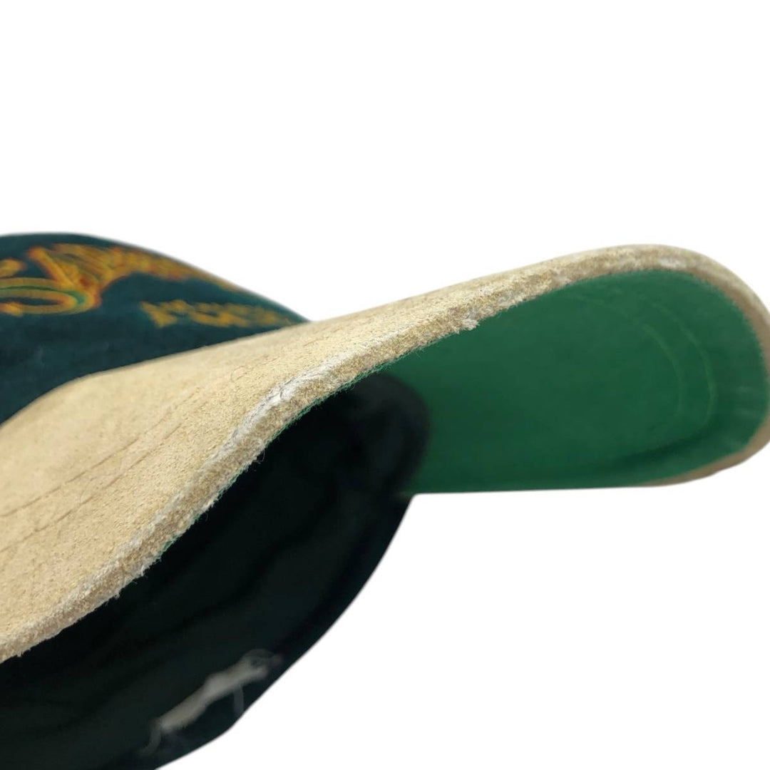 SARANAC ADIRONDACK AMBER Leather Brim Baseball Cap, 6-Panel Cap, One Size Fits All unclear green type Vintage Second Hand