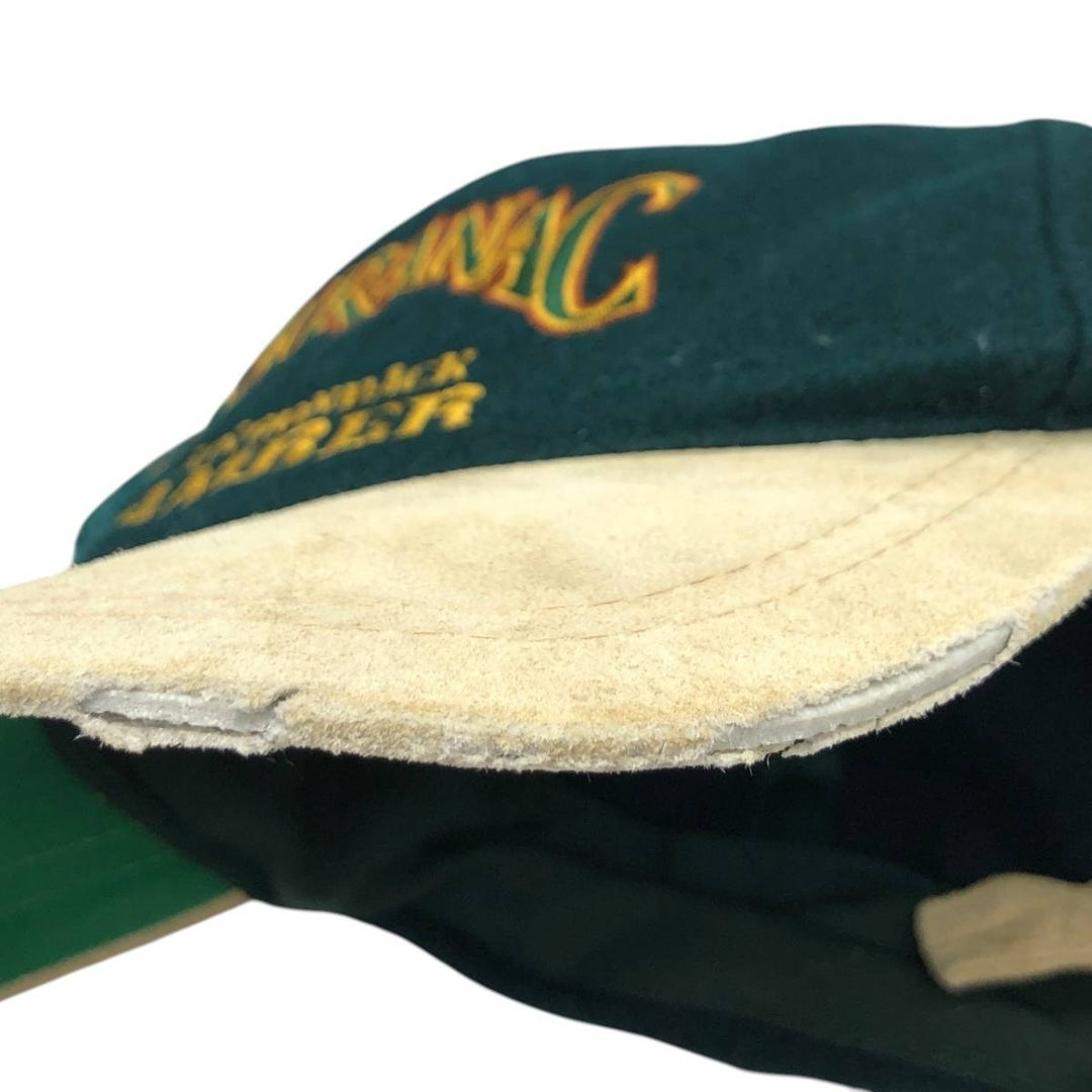 SARANAC ADIRONDACK AMBER Leather Brim Baseball Cap, 6-Panel Cap, One Size Fits All unclear green type Vintage Second Hand