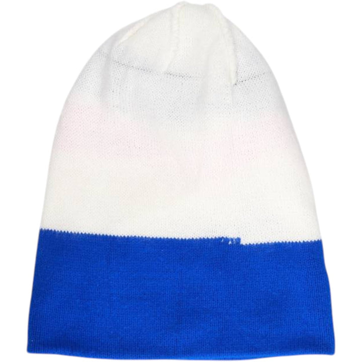 BUDGET RENT A CAR Plain Knit Beanie Hat (Unclear, One Size Fits All) Advertising unclear white type Vintage Second Hand