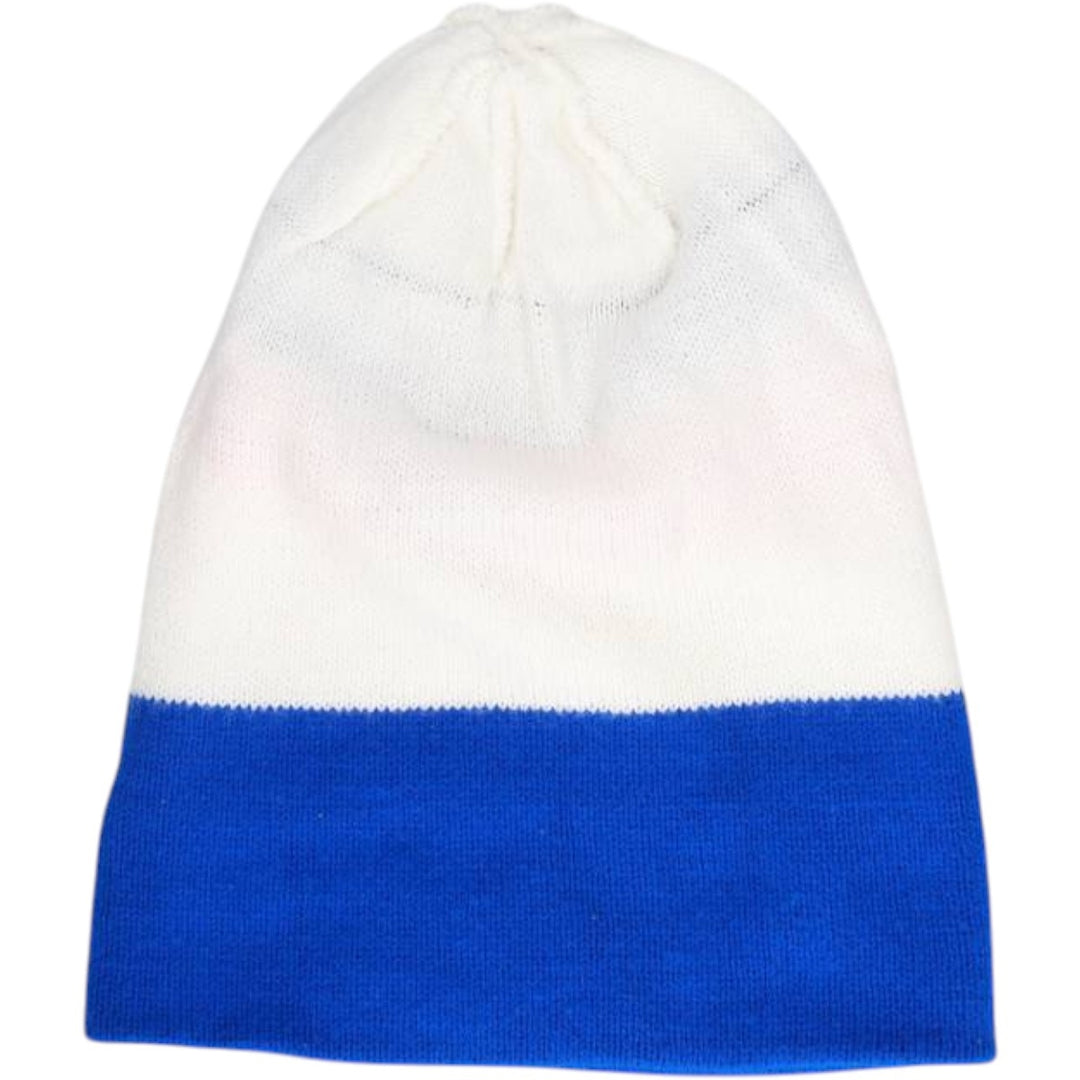 BUDGET RENT A CAR Plain Knit Beanie Hat (Unclear, One Size Fits All) Advertising unclear white type Vintage Second Hand