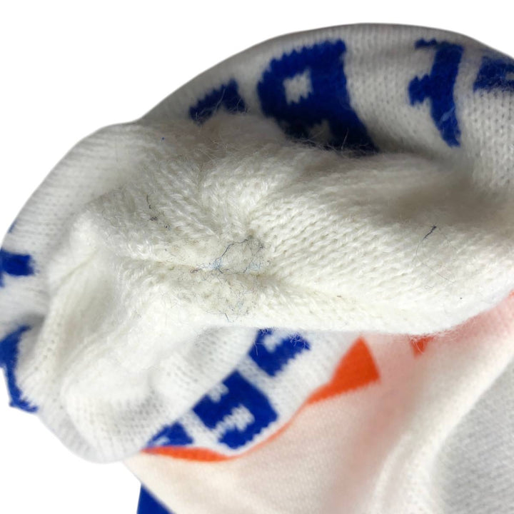 BUDGET RENT A CAR Plain Knit Beanie Hat (Unclear, One Size Fits All) Advertising unclear white type Vintage Second Hand