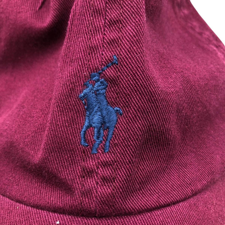 Ralph Lauren brand 6-panel cap, one size fits all. cotton wine-red Vintage Second Hand