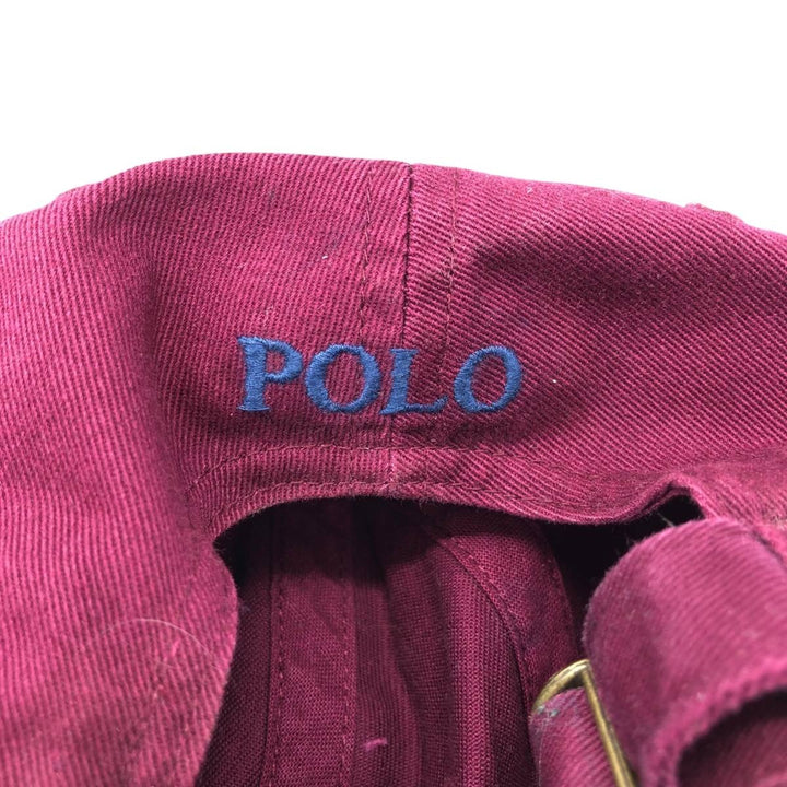 Ralph Lauren brand 6-panel cap, one size fits all. cotton wine-red Vintage Second Hand