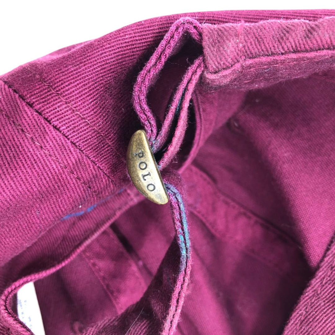 Ralph Lauren brand 6-panel cap, one size fits all. cotton wine-red Vintage Second Hand