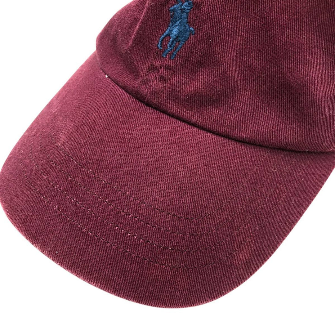 Ralph Lauren brand 6-panel cap, one size fits all. cotton wine-red Vintage Second Hand