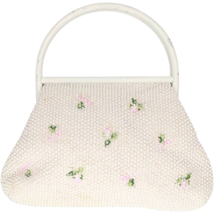 1950s-1960'S La Regale all-over floral print, handmade, beaded embroidered handbag, vintage. unclear white type Vintage Second Hand