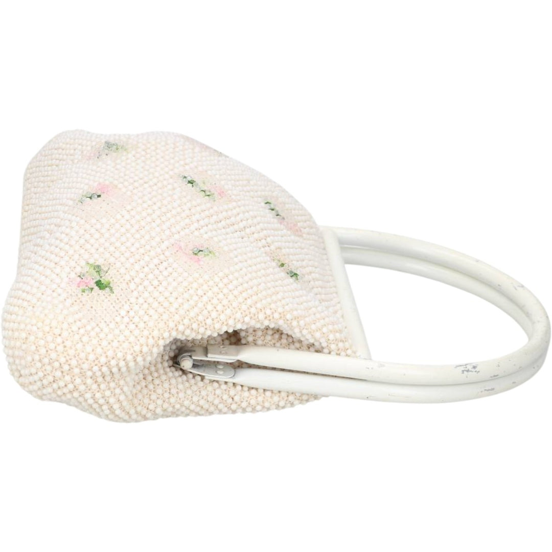 1950s-1960'S La Regale all-over floral print, handmade, beaded embroidered handbag, vintage. unclear white type Vintage Second Hand