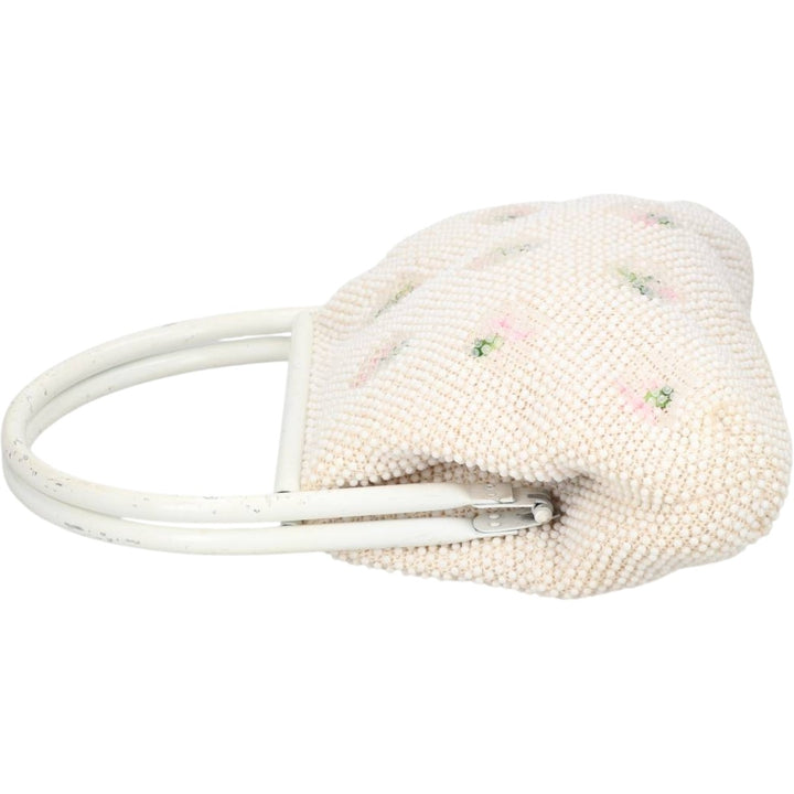 1950s-1960'S La Regale all-over floral print, handmade, beaded embroidered handbag, vintage. unclear white type Vintage Second Hand