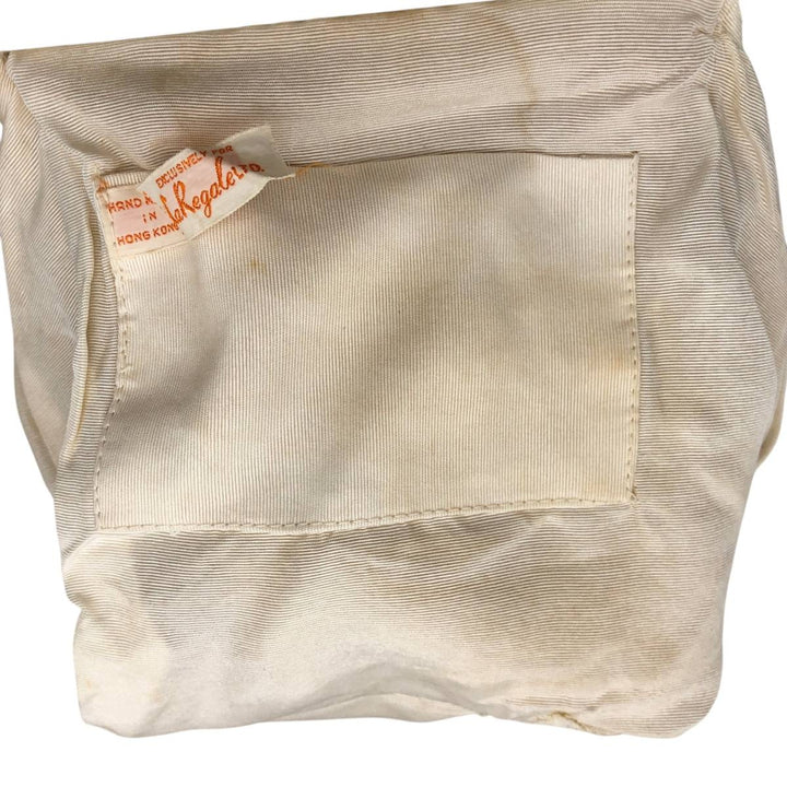 1950s-1960'S La Regale all-over floral print, handmade, beaded embroidered handbag, vintage. unclear white type Vintage Second Hand