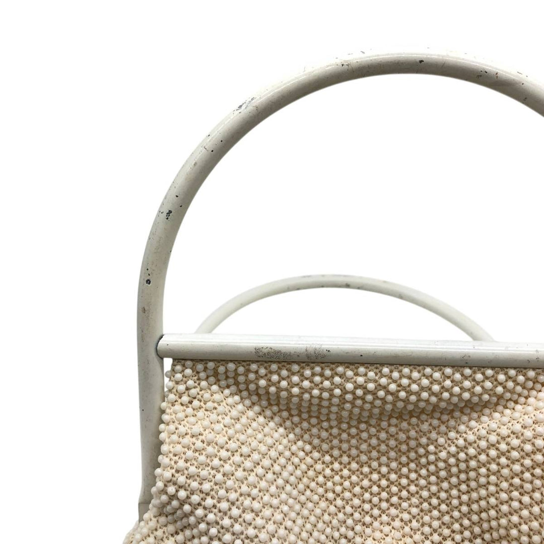 1950s-1960'S La Regale all-over floral print, handmade, beaded embroidered handbag, vintage. unclear white type Vintage Second Hand