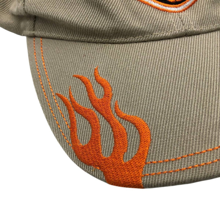 Harley-Davidson Fire Pattern Baseball Cap, 6-Panel, One Size Fits Most cotton Beige type Vintage Second Hand