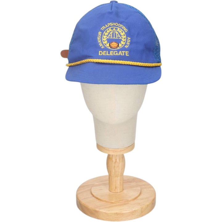 90'S AMATEUR TRAPSHOOTING Trucker Cap Mesh Cap Made in USA One Size Fits All Vintage unclear blue type Vintage Second Hand