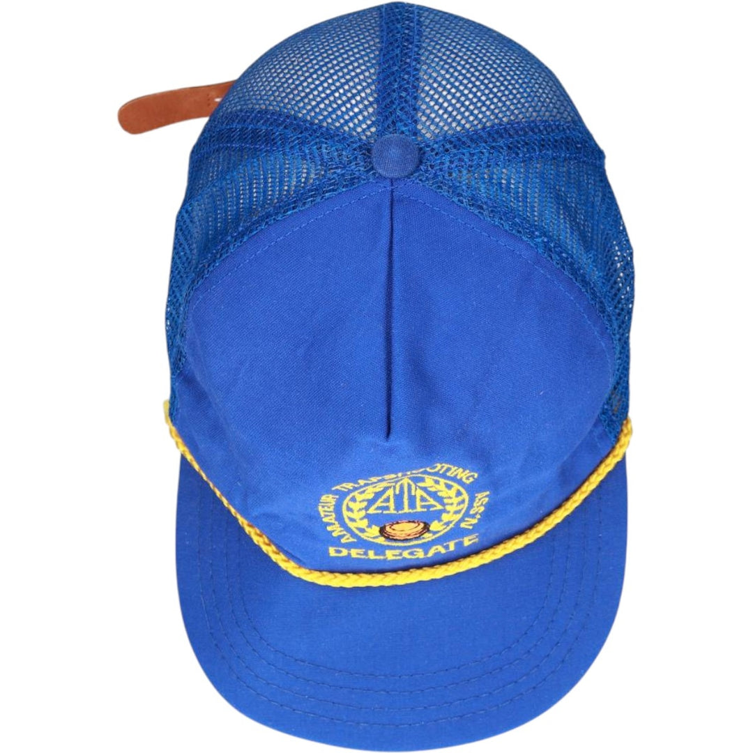 90'S AMATEUR TRAPSHOOTING Trucker Cap Mesh Cap Made in USA One Size Fits All Vintage unclear blue type Vintage Second Hand