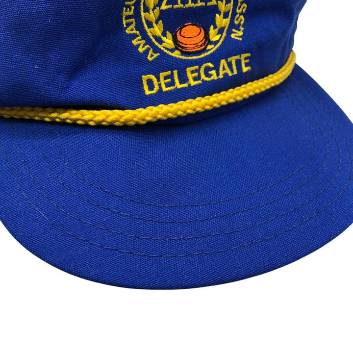 90'S AMATEUR TRAPSHOOTING Trucker Cap Mesh Cap Made in USA One Size Fits All Vintage unclear blue type Vintage Second Hand