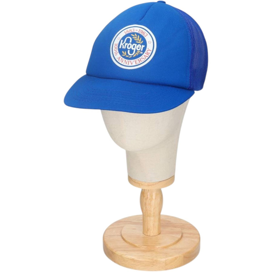 80'S Downers Kroger Advertising Mesh Cap, One Size Fits All, Vintage unclear blue type Vintage Second Hand