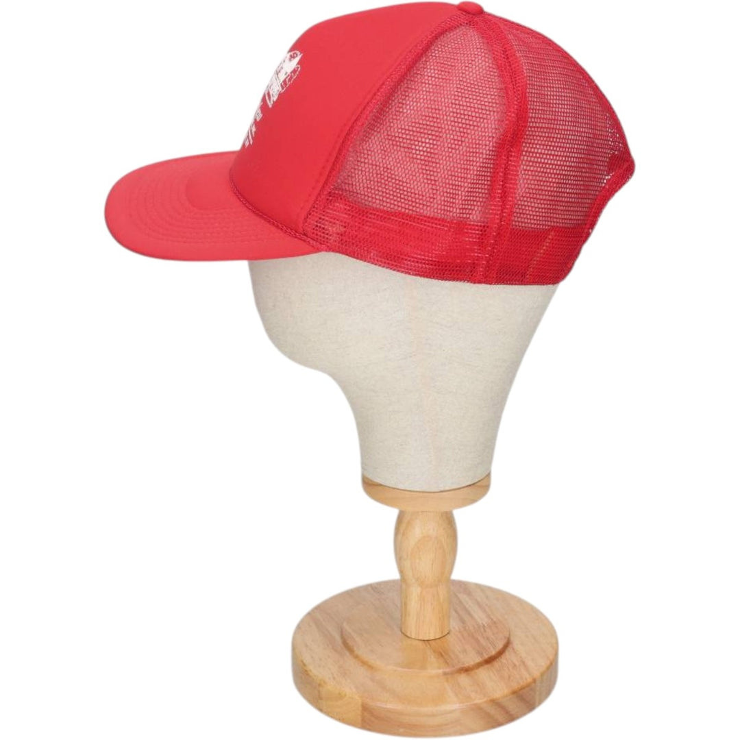 Trucker cap, mesh cap, free size polyester red type Vintage Second Hand