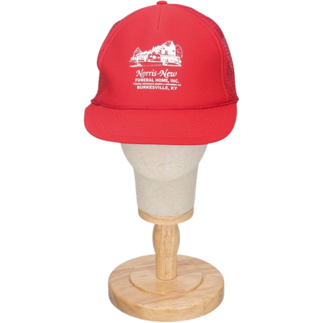 Trucker cap, mesh cap, free size polyester red type Vintage Second Hand