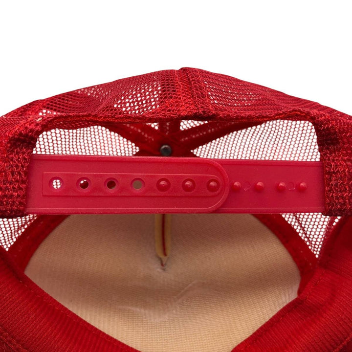 Trucker cap, mesh cap, free size polyester red type Vintage Second Hand