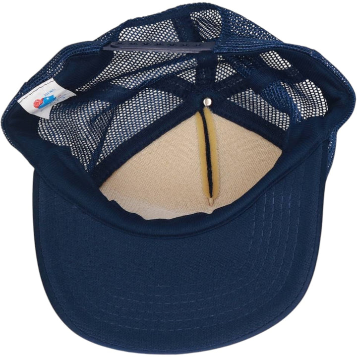 80'S Pfizer Advertising Trucker Cap Mesh Cap, One Size Fits All, Vintage unclear navy blue type Vintage Second Hand
