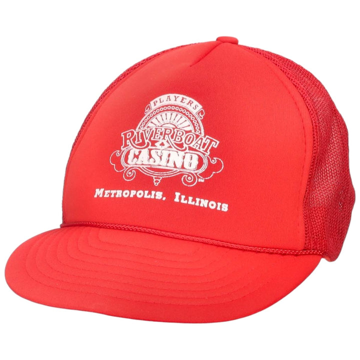 Players Riverboat Casino Tracker Cap, Mesh Cap, One Size Fits All polyester red type Vintage Second Hand