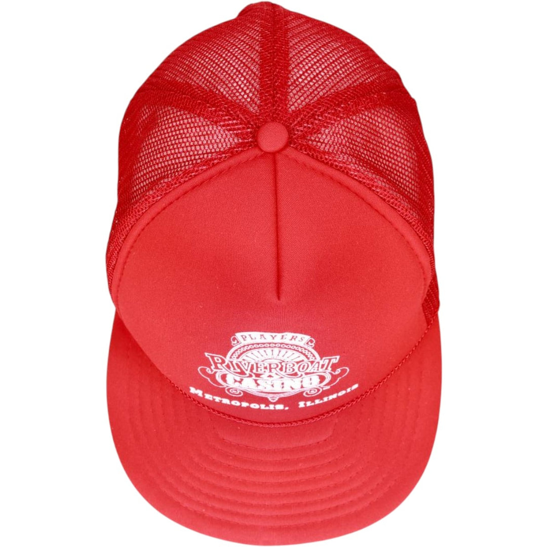 Players Riverboat Casino Tracker Cap, Mesh Cap, One Size Fits All polyester red type Vintage Second Hand