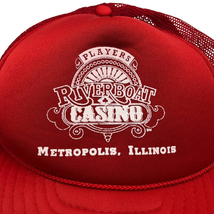 Players Riverboat Casino Tracker Cap, Mesh Cap, One Size Fits All polyester red type Vintage Second Hand
