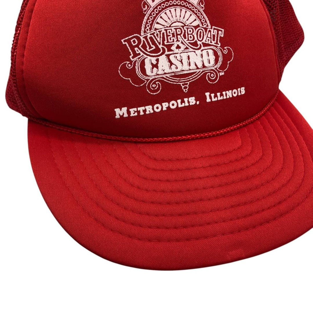 Players Riverboat Casino Tracker Cap, Mesh Cap, One Size Fits All polyester red type Vintage Second Hand