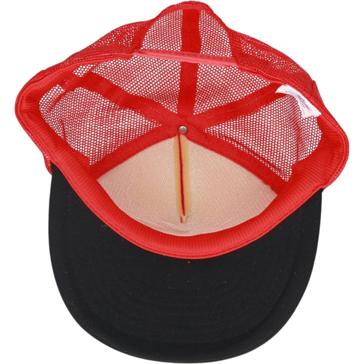 90'S NISSIN CAP Two-tone Trucker Cap Mesh Cap One Size Fits All Vintage unclear red type Vintage Second Hand