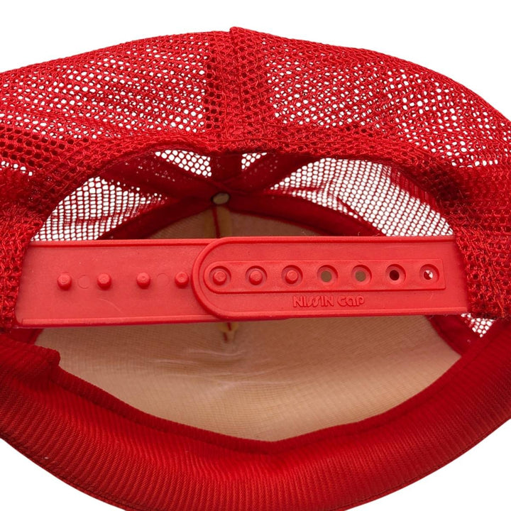 90'S NISSIN CAP Two-tone Trucker Cap Mesh Cap One Size Fits All Vintage unclear red type Vintage Second Hand
