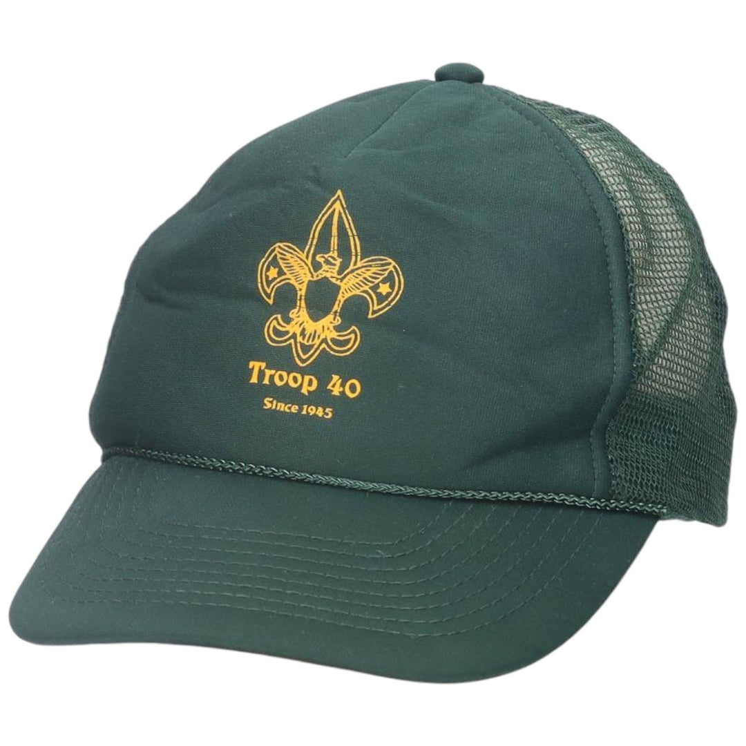 90'S OTTO Boy Scouts of America Trucker Cap Mesh Cap One Size Fits All Snapback Vintage unclear green type Vintage Second Hand