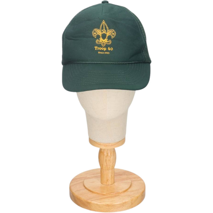90'S OTTO Boy Scouts of America Trucker Cap Mesh Cap One Size Fits All Snapback Vintage unclear green type Vintage Second Hand
