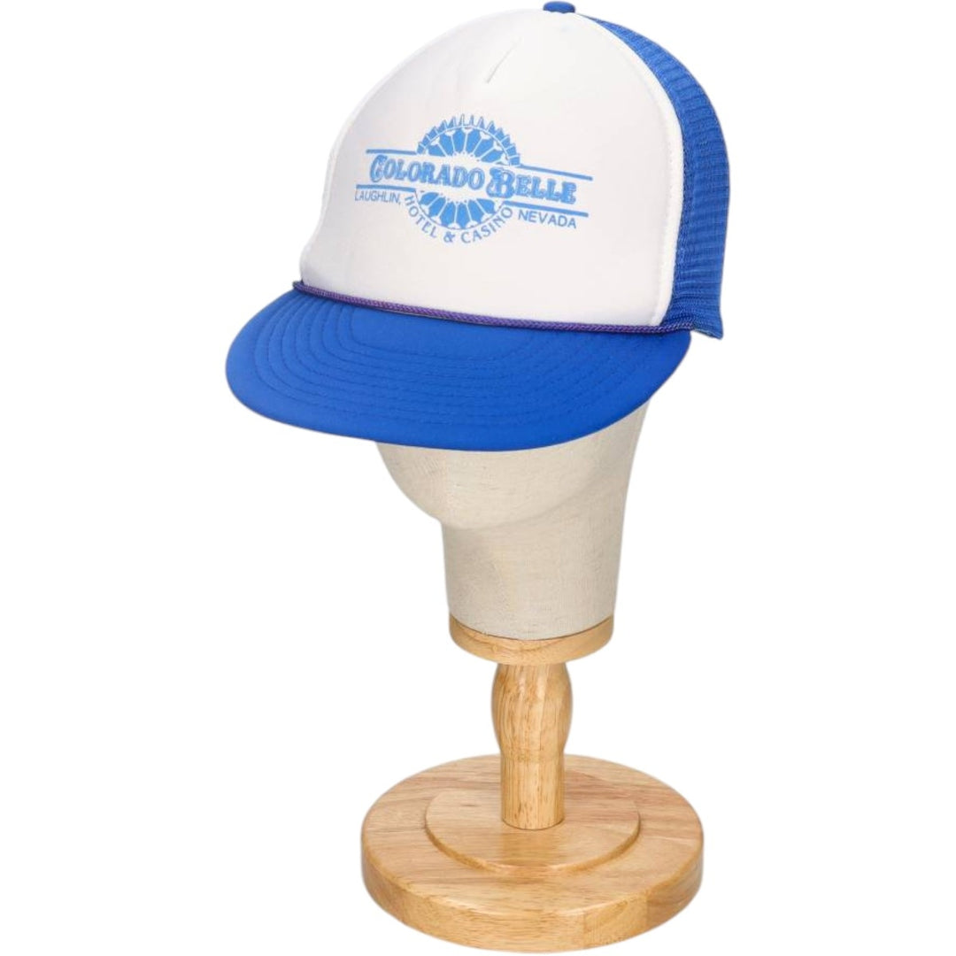 NISSIN Trucker Cap, Two-Tone Mesh Cap, One Size Fits All polyester blue type Vintage Second Hand
