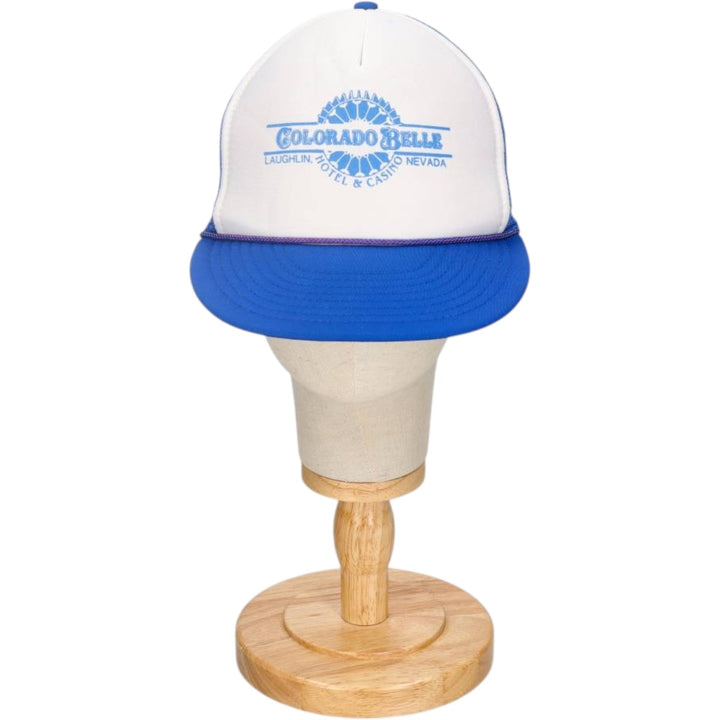 NISSIN Trucker Cap, Two-Tone Mesh Cap, One Size Fits All polyester blue type Vintage Second Hand
