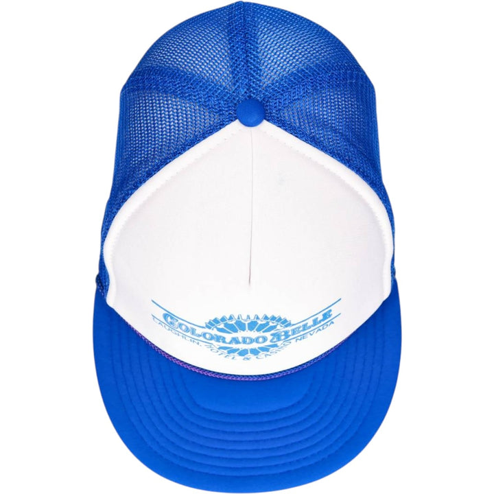 NISSIN Trucker Cap, Two-Tone Mesh Cap, One Size Fits All polyester blue type Vintage Second Hand