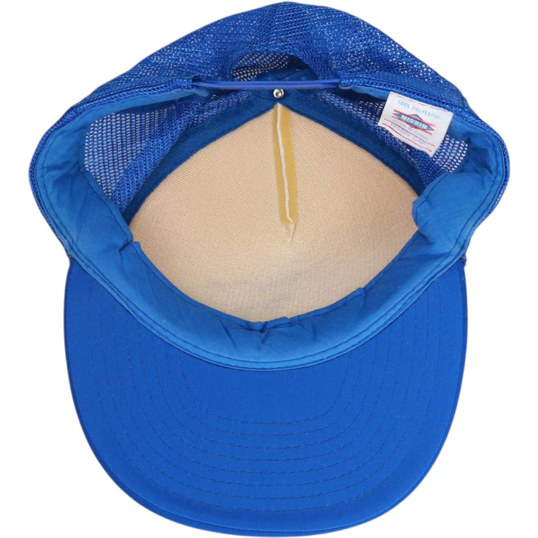 NISSIN Trucker Cap, Two-Tone Mesh Cap, One Size Fits All polyester blue type Vintage Second Hand