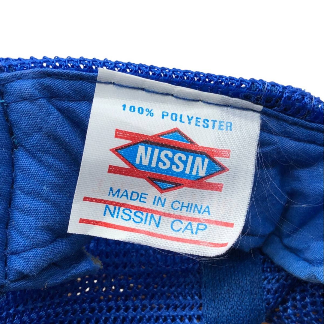NISSIN Trucker Cap, Two-Tone Mesh Cap, One Size Fits All polyester blue type Vintage Second Hand