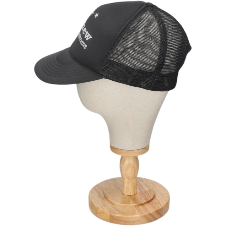 90s-era KC Trucker Cap Mesh Cap, One Size Fits All, Vintage unclear black type Vintage Second Hand