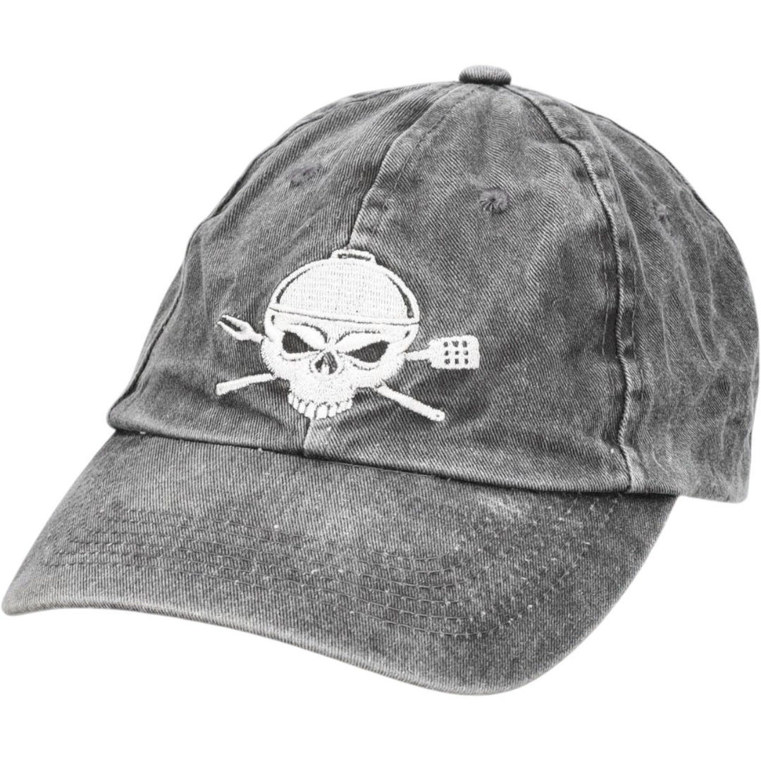 Kurvball Barbecue Whiskey Skull Pattern Baseball Cap, 6-Panel Cap, One Size Fits All unclear Charcoal Vintage Second Hand