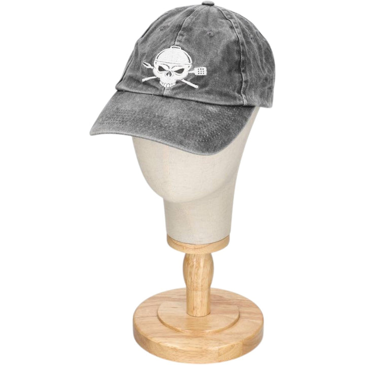 Kurvball Barbecue Whiskey Skull Pattern Baseball Cap, 6-Panel Cap, One Size Fits All unclear Charcoal Vintage Second Hand