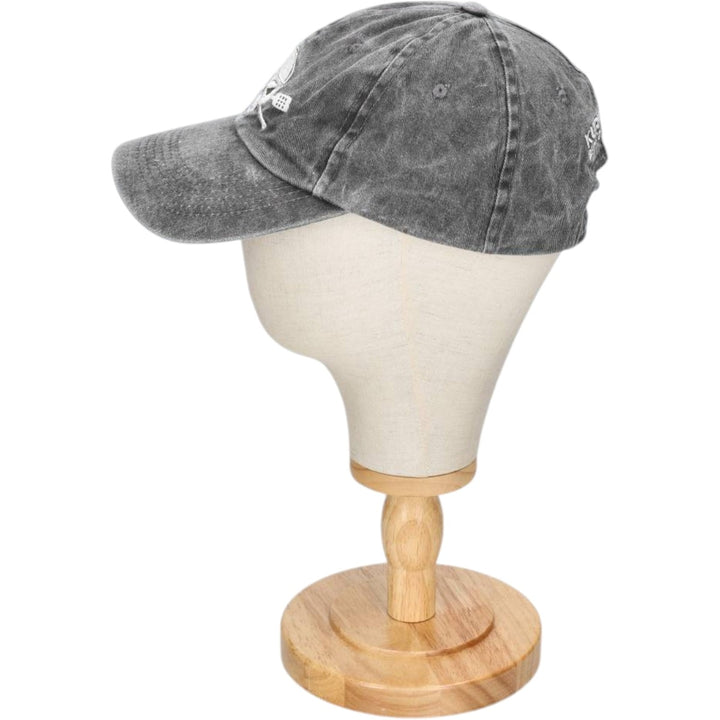 Kurvball Barbecue Whiskey Skull Pattern Baseball Cap, 6-Panel Cap, One Size Fits All unclear Charcoal Vintage Second Hand