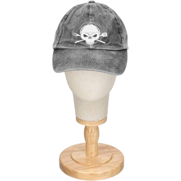Kurvball Barbecue Whiskey Skull Pattern Baseball Cap, 6-Panel Cap, One Size Fits All unclear Charcoal Vintage Second Hand