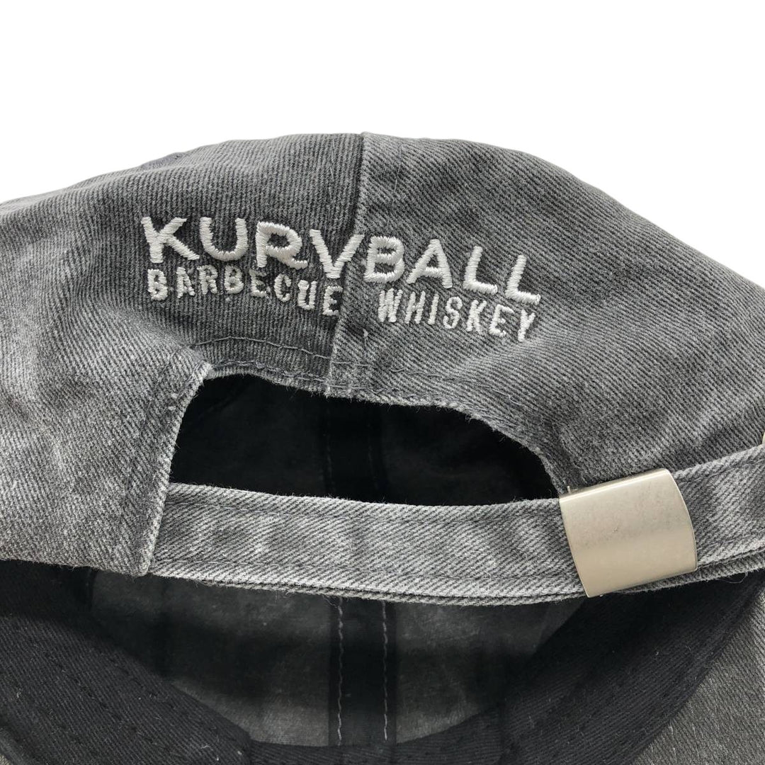 Kurvball Barbecue Whiskey Skull Pattern Baseball Cap, 6-Panel Cap, One Size Fits All unclear Charcoal Vintage Second Hand