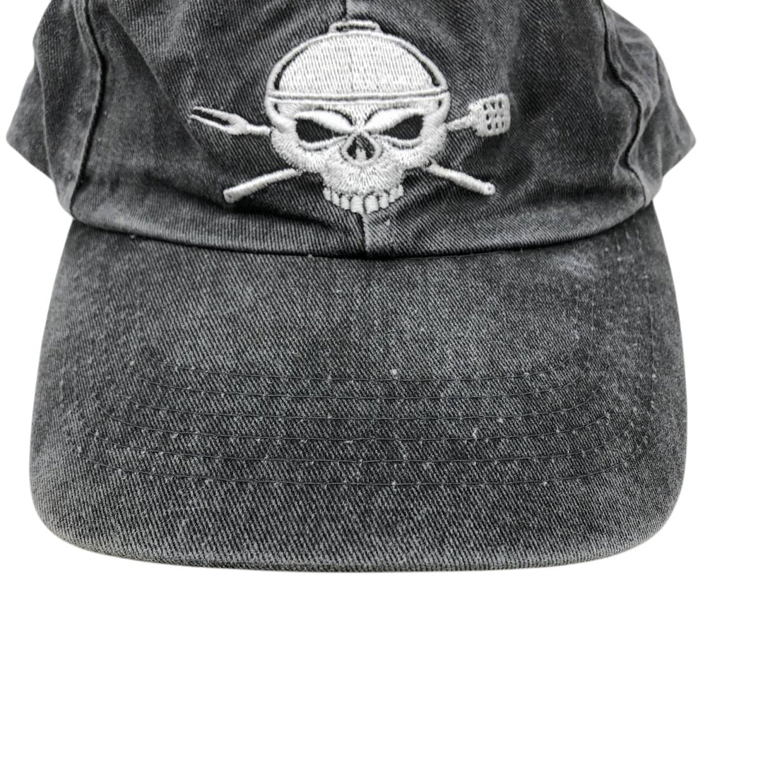 Kurvball Barbecue Whiskey Skull Pattern Baseball Cap, 6-Panel Cap, One Size Fits All unclear Charcoal Vintage Second Hand