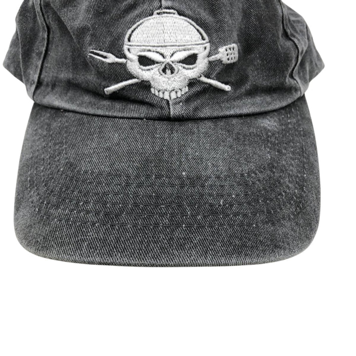Kurvball Barbecue Whiskey Skull Pattern Baseball Cap, 6-Panel Cap, One Size Fits All unclear Charcoal Vintage Second Hand