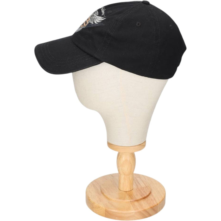 Harley-Davidson Eagle Pattern Baseball Cap, 6-Panel Cap, One Size Fits All cotton black type Vintage Second Hand